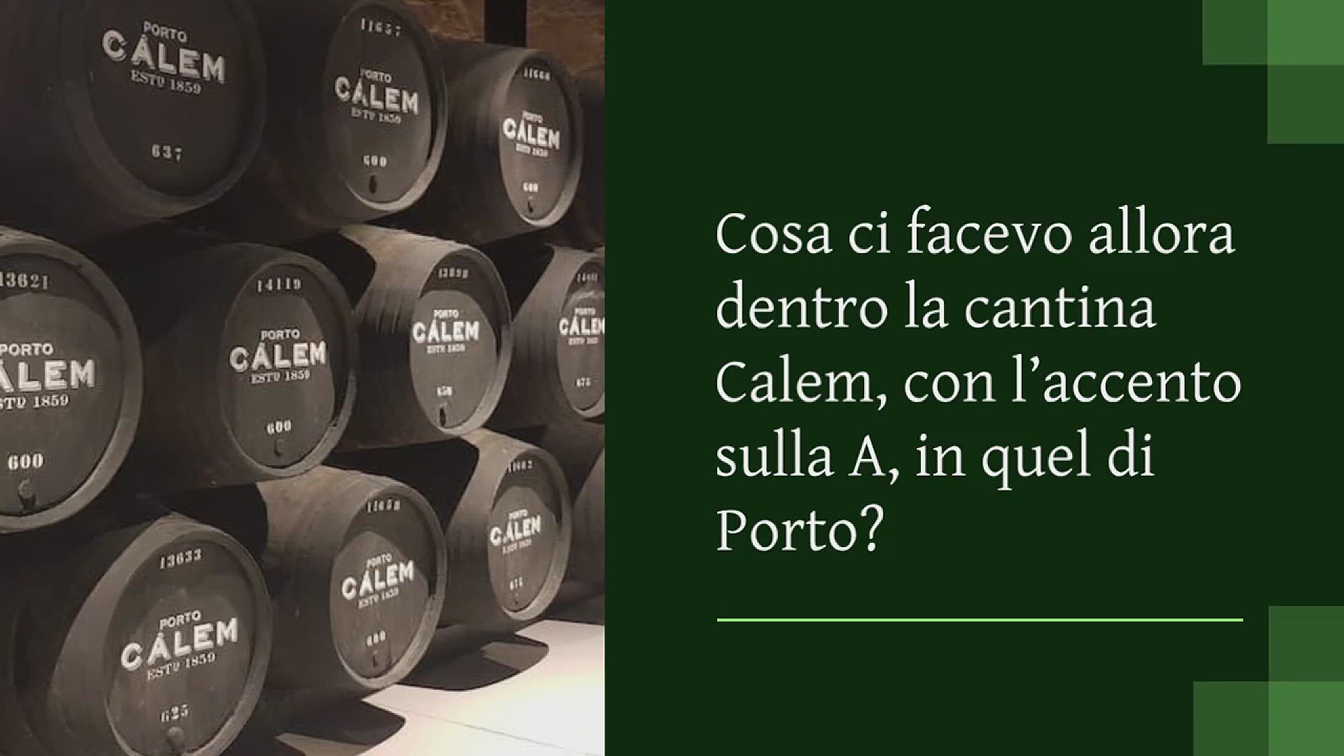 Video thumbnail for UN ASTEMIO DENTRO LA CANTINA CALEM DI PORTO