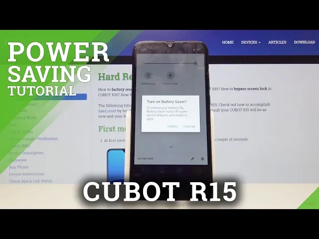 Video thumbnail for Power Saving Mode in CUBOT R15 - Extend Battery Life
