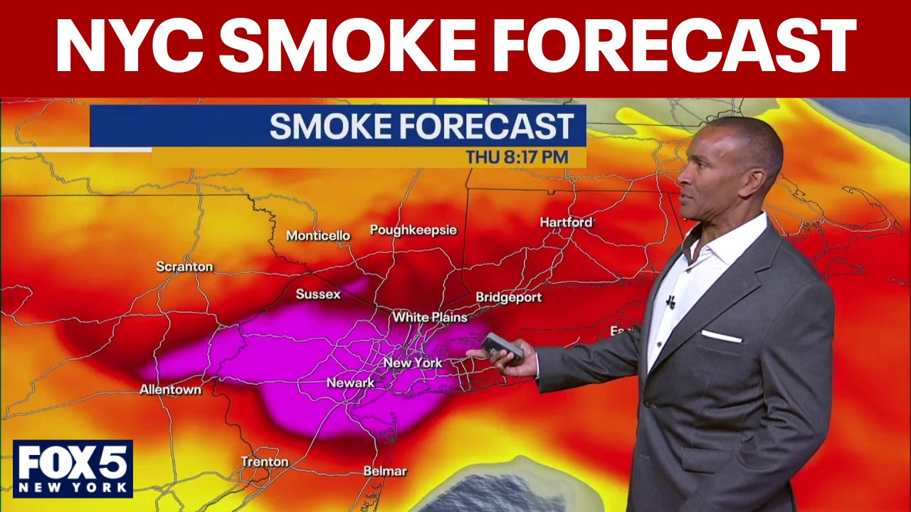 Video thumbnail for NYC air quality: Here's when smoke will be the worst l Timeline
