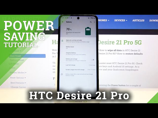 Video thumbnail for How to Enable Battery Percentage in HTC Desire 21 Pro 5G – Battery Level