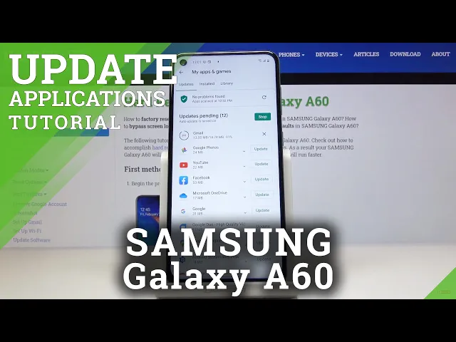 Video thumbnail for How to Update Apps in SAMSUNG Galaxy A60 – Download Updates