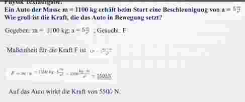 'Video thumbnail for Kraft aus Masse und Beschleunigung berechnen Physik Textaufgabe'