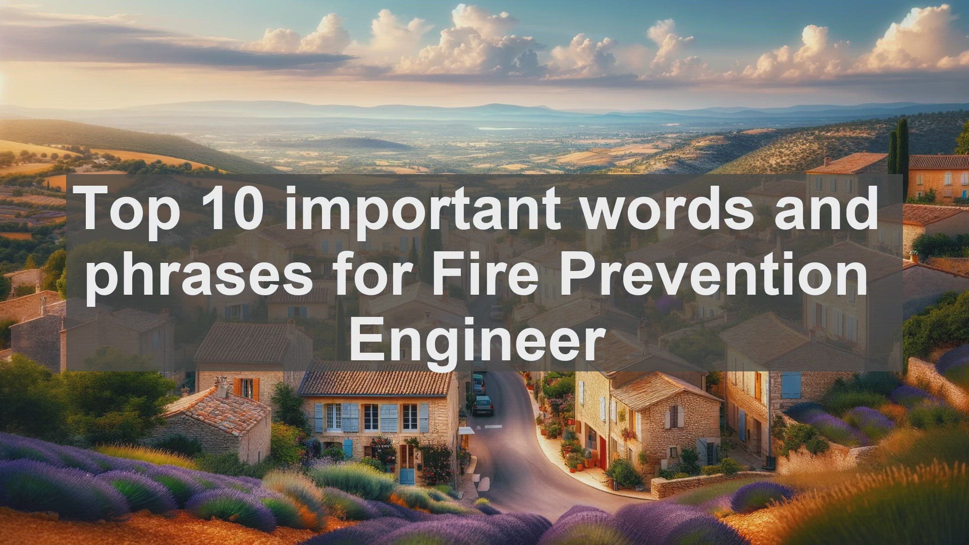 'Video thumbnail for Top 10 important words and phrases for Fire Prevention Engineer'