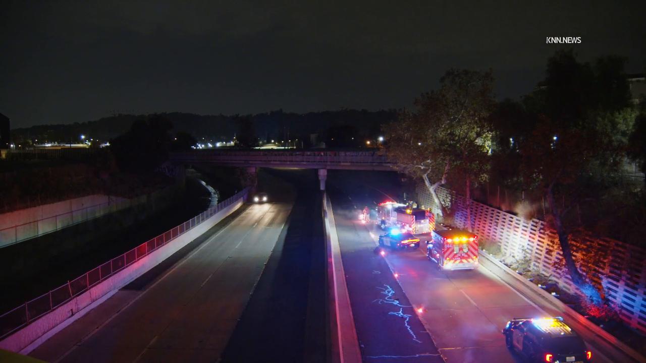Video thumbnail for US, Los Angeles: Montecito Heights Pedestrian Down on SB 110 Freeway.