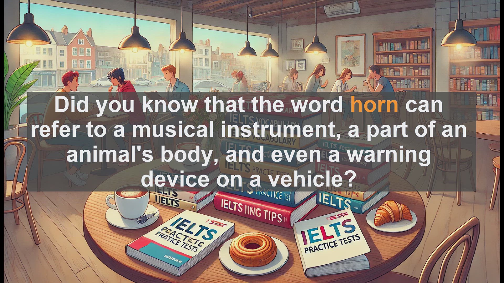 'Video thumbnail for 5000 Must Know IELTS 8.0 Vocabulary - Understanding 'Horn': A Versatile Word for IELTS Success'