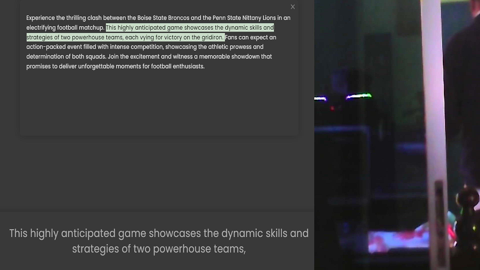 Video thumbnail for Experience the thrilling clash between the Boise State Broncos and the Penn State Nittany Lions in an electrifying football matchup. This highly anticipated game showcases the dynamic skills and strategies of two powerhouse teams, each vy