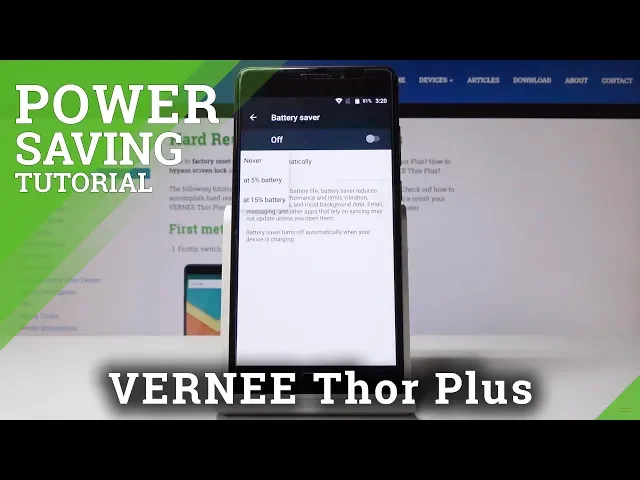 Video thumbnail for How to Activate Power Saving Mode in VERNEE Thor Plus - Extend Battery Life