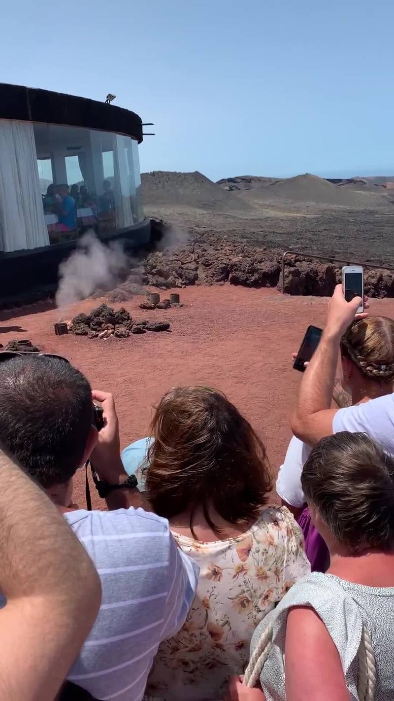 Video thumbnail for Geothermal Steam Geyser at Timanfaya National Park