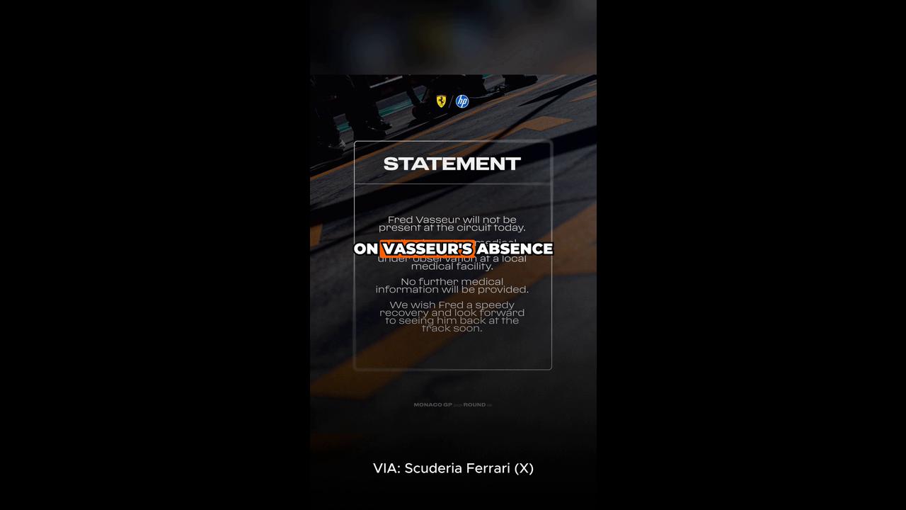 Video thumbnail for BREAKING: Ferrari confirms Fred Vasseur won't be present at Monaco circuit today ❌