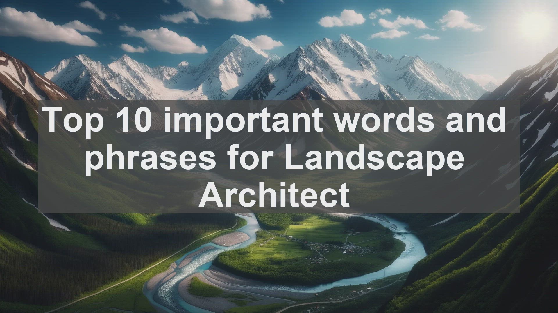 'Video thumbnail for Top 10 important words and phrases for Landscape Architect'