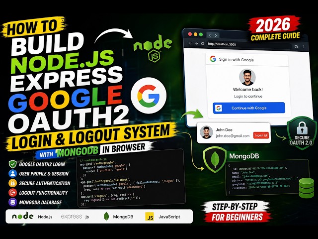 Video thumbnail for How to Build Node.js Express Google OAuth2 Login & Logout System with MongoDB in Browser Using JS
