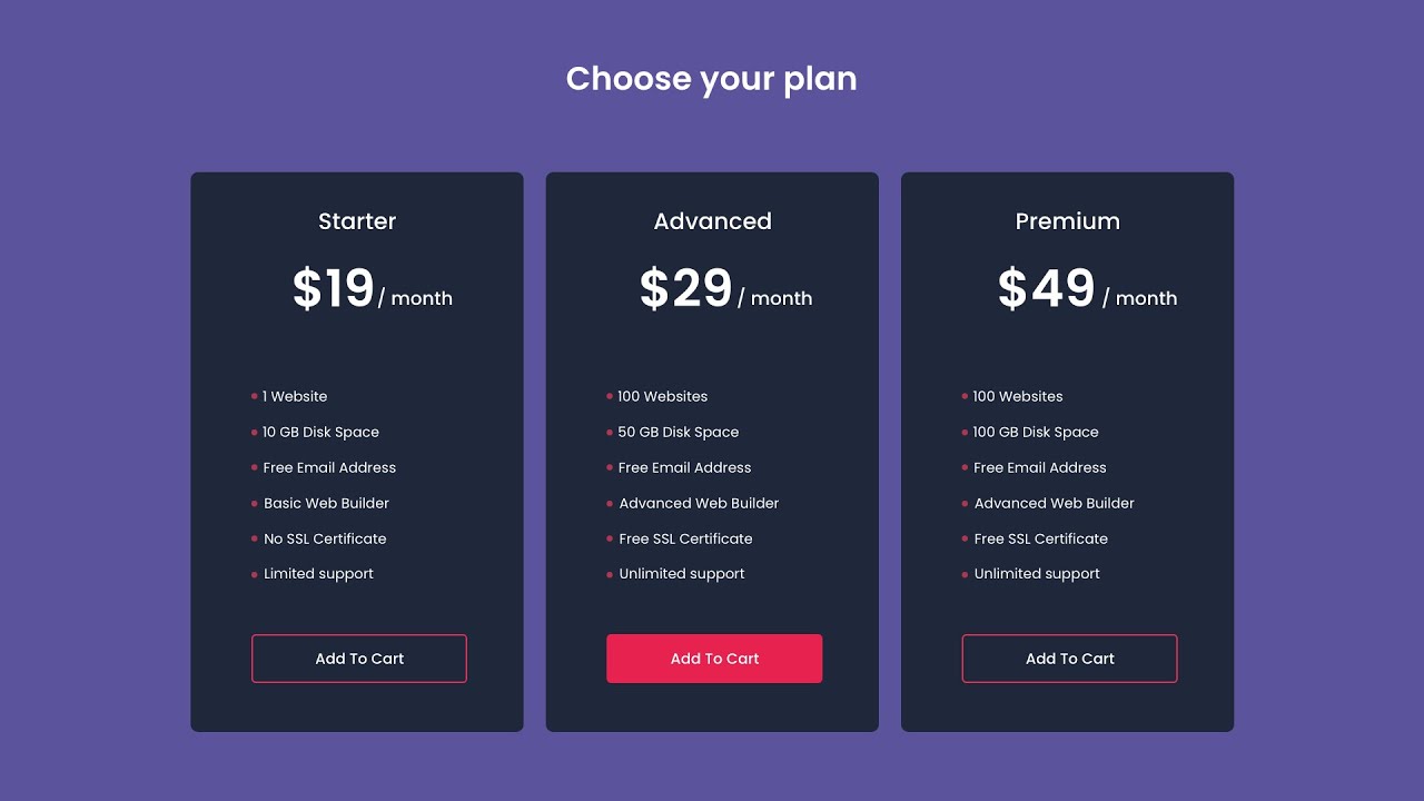 'Video thumbnail for How To Make Pricing Table Using HTML And CSS _ Price Plan on Website In HTML & CSS'