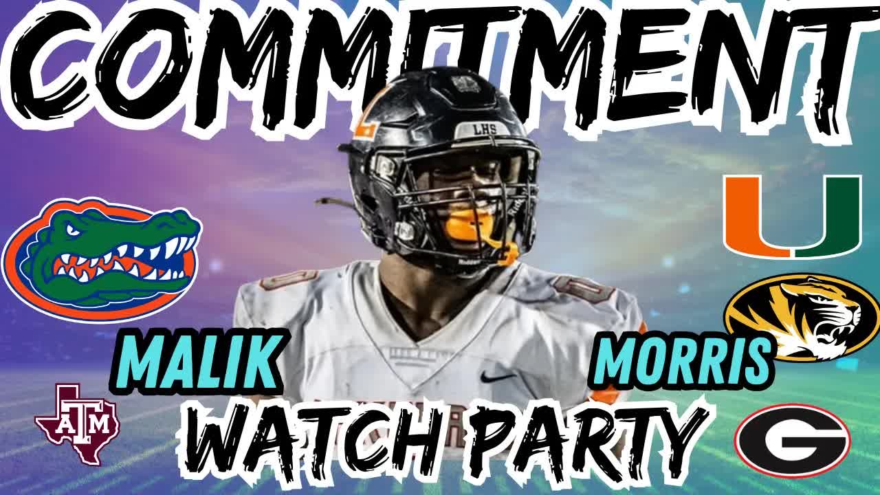 'Video thumbnail for 4 Star LB Malik Morris Watch Party- Florida Gators, Miami, Bulldogs, Texas AM'