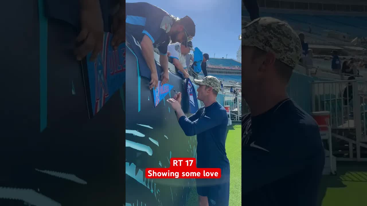 Video thumbnail for RT 17 showing some to the fans #titans #titanup #tennesseetitans #willlevis #ryantannehill #gameday