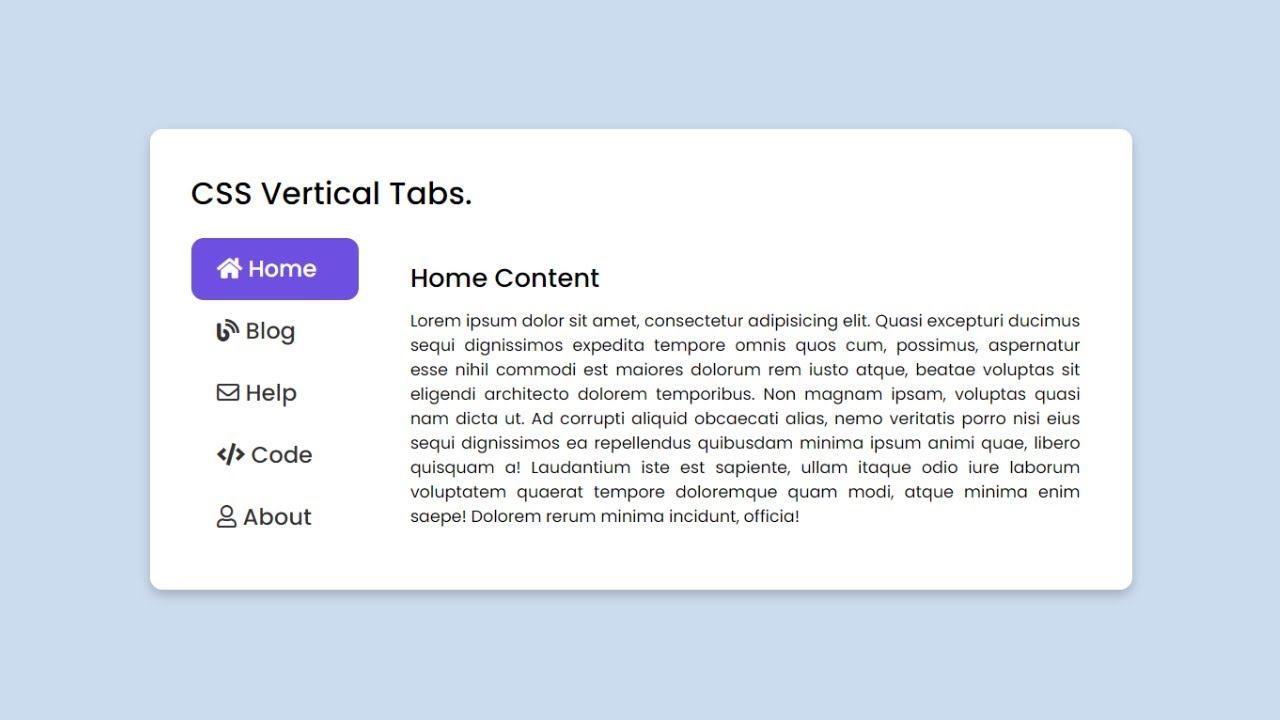'Video thumbnail for How To Create Tab using HTML & CSS _ Vertical Tab Design'