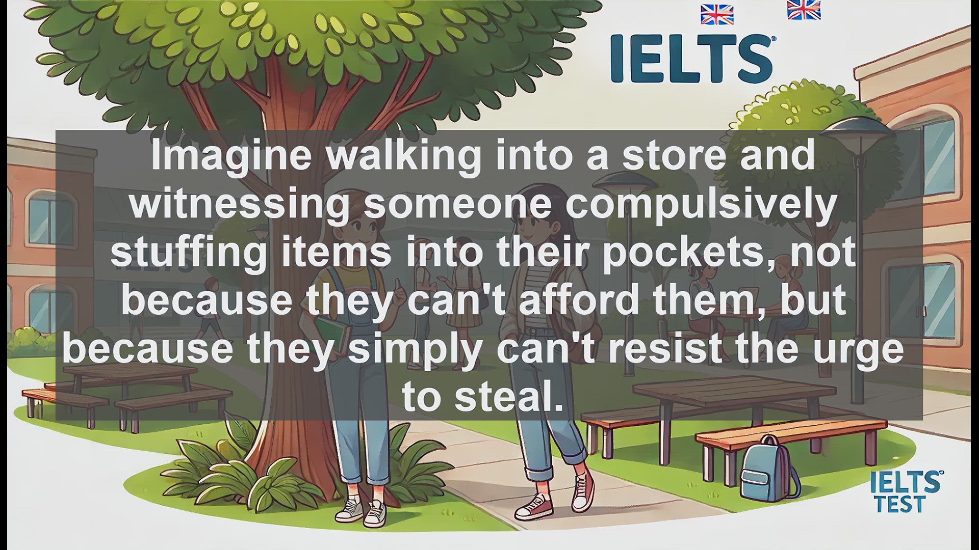 'Video thumbnail for 2000 Must Know IELTS 9.0 Vocabulary - Kleptomaniac: Understanding Compulsive Theft'