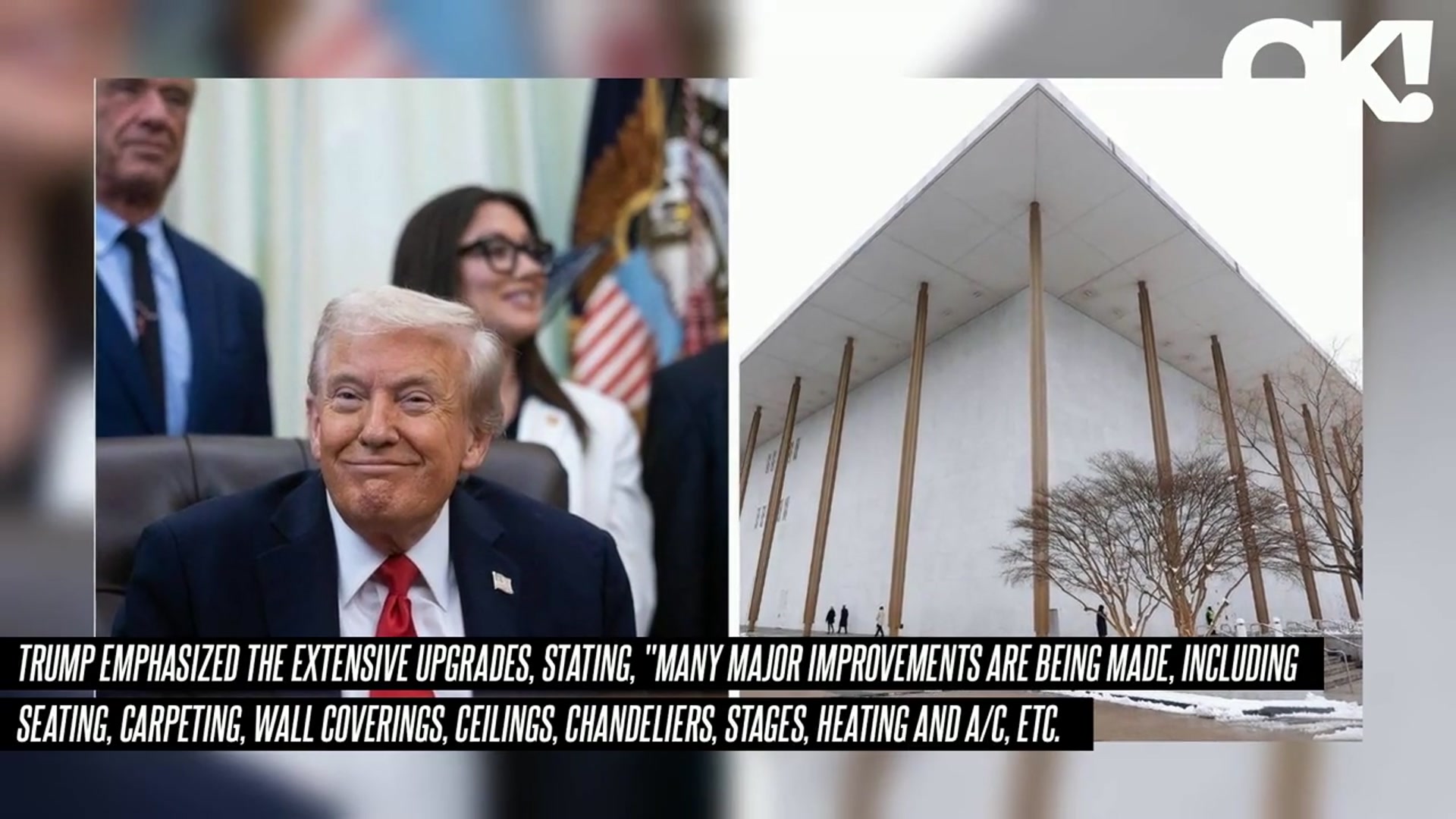 'Video thumbnail for Donald Trump Brags About Kennedy Center Renovations as He Declares It the 'New Trump Kennedy' Building in Rant'