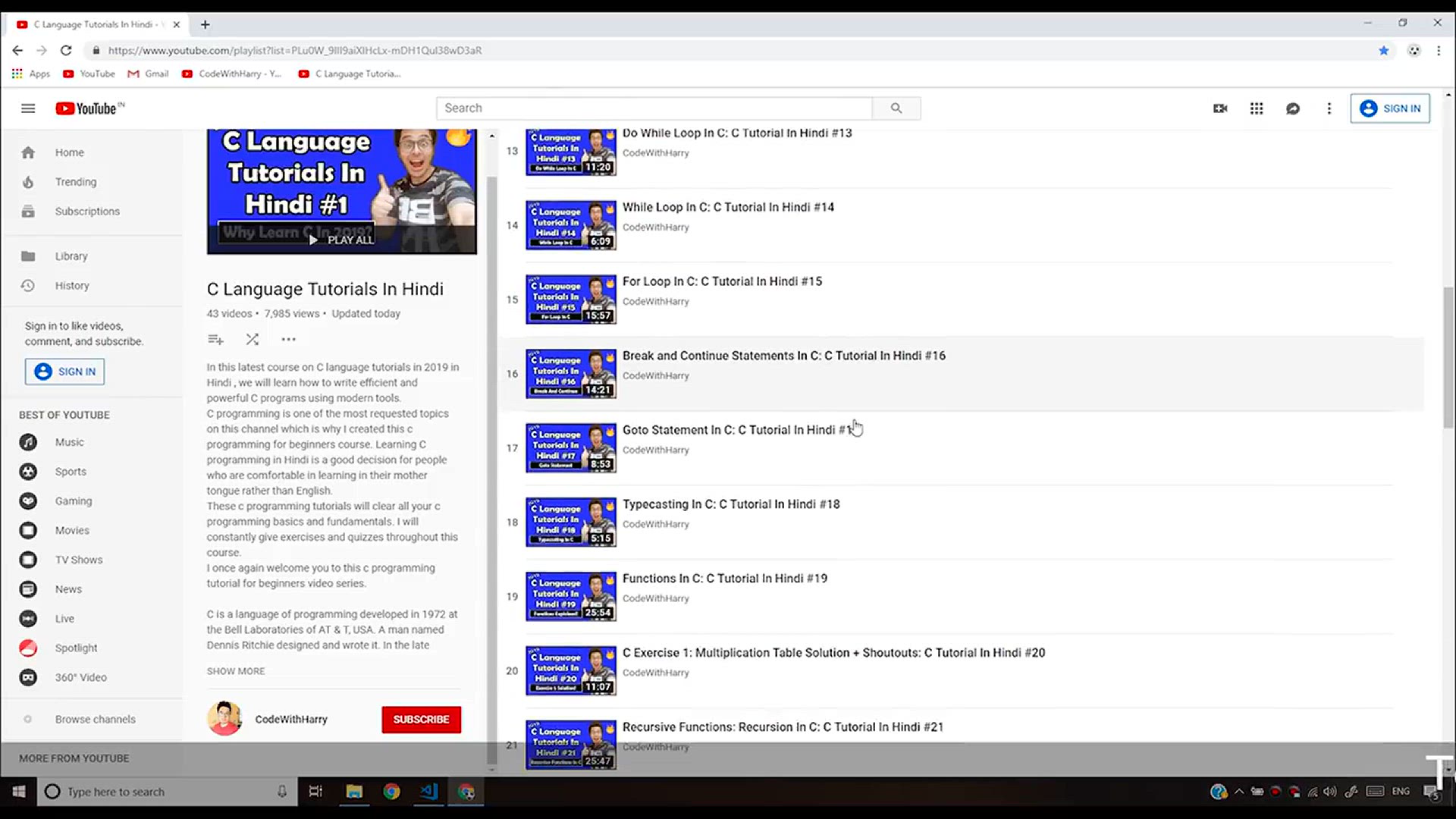 'Video thumbnail for C Language Travel Agency Manager Exercise 7_ C Tutorial In Hindi #44'