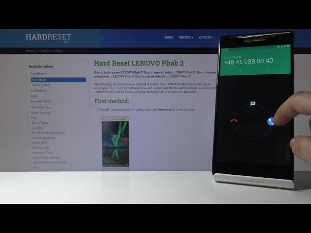 Video thumbnail for Incoming Calls Features - LENOVO Phab 2 & Calls Managing