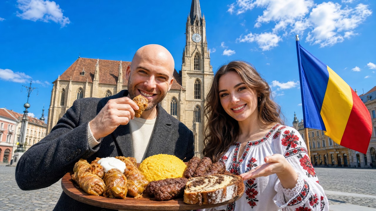 Video thumbnail for Cluj Food Marathon!! Romania's Most Diverse Food City!!