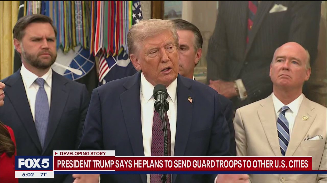 'Video thumbnail for Trump planning to send guard troops to other cities'