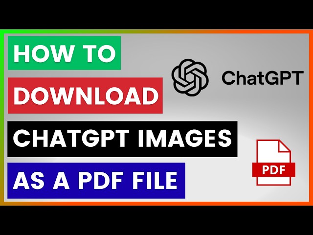Video thumbnail for How To Download ChatGPT Images As A PDF File? [in 2026]