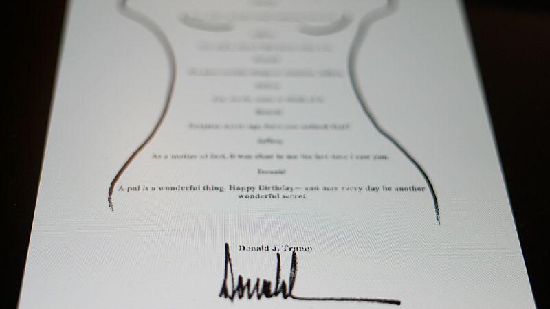 'Video thumbnail for Democrats release suggestive letter to Epstein purportedly signed by Trump'