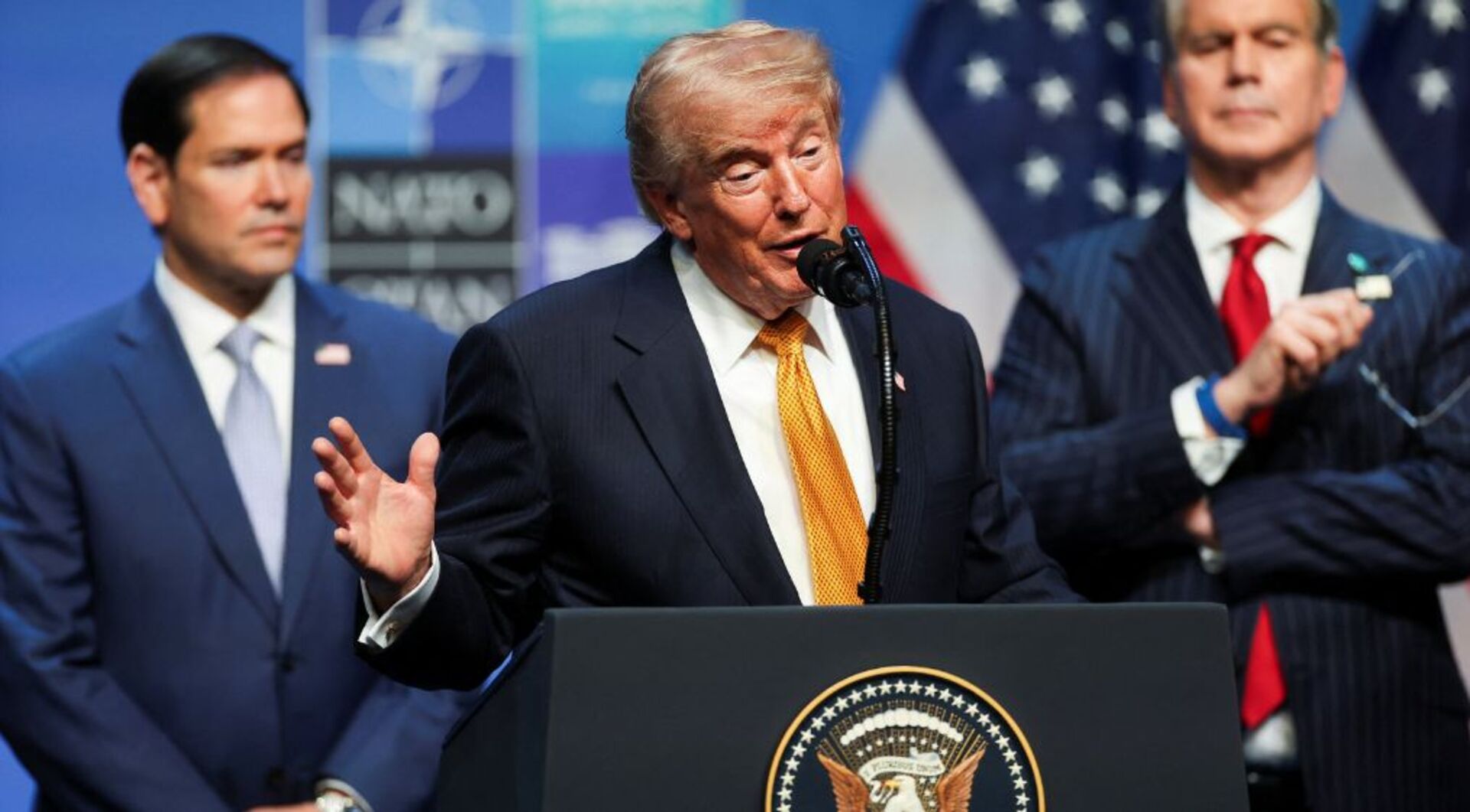 Video thumbnail for Trump threatens more Iran strikes but says war with Tehran will not restart