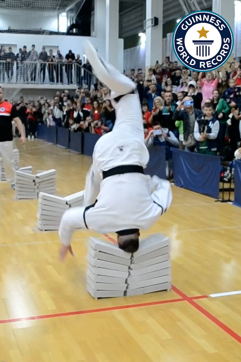 'Video thumbnail for Belmin Osmanbegovic's record-breaking concrete block flip'