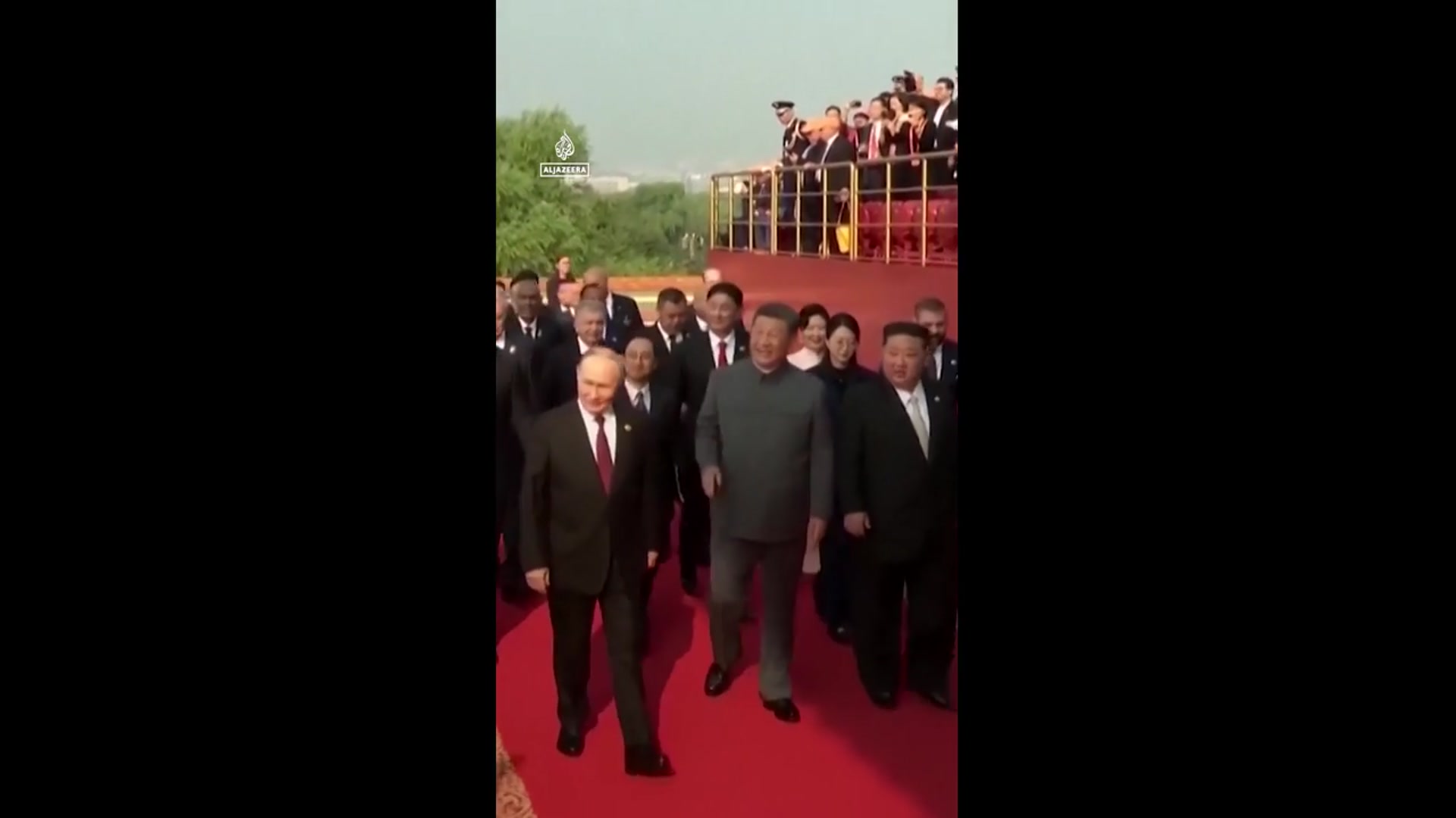 'Video thumbnail for Xi, Putin and Kim seen together for first time at China parade'