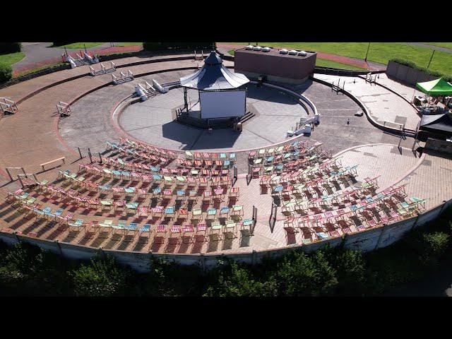 Video thumbnail for The Oval Bandstand and lawns -  Cliftonville Outdoor Cinema Drone