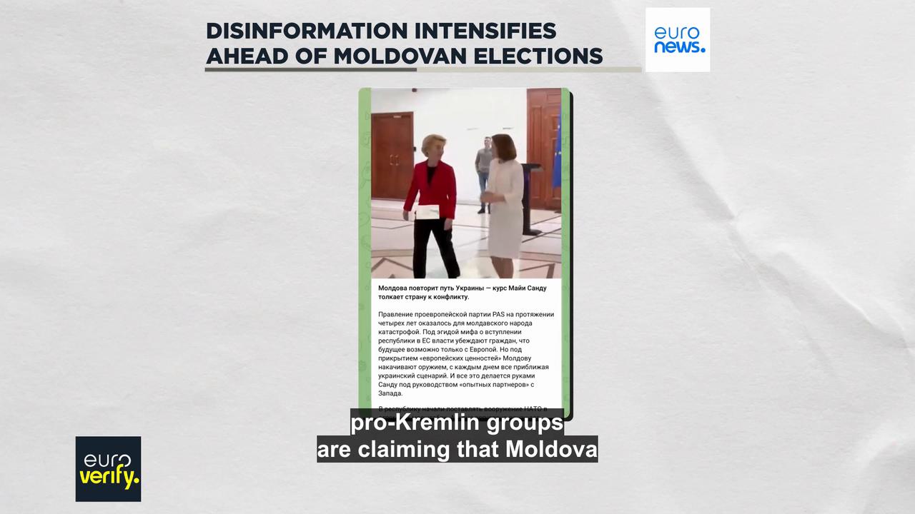 'Video thumbnail for Online disinformation intensifies ahead of Moldovan parliamentary elections'