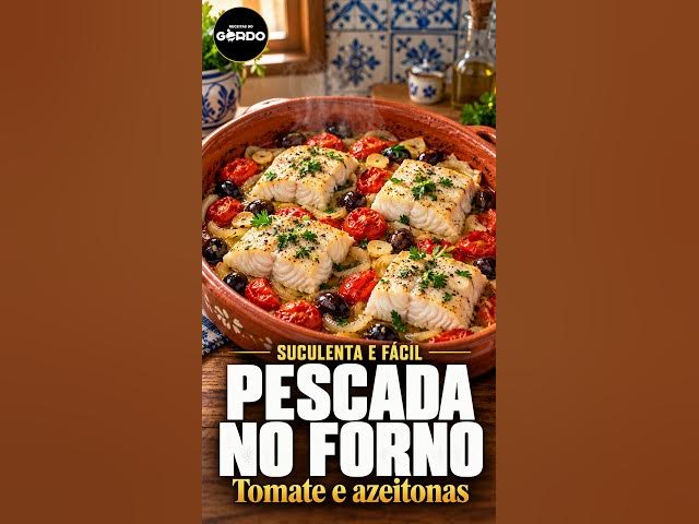 Video thumbnail for Pescada no forno com tomate e azeitonas 🐟🍅 #ReceitasDoGordo #CozinhaPortuguesa #ReceitasFaceis