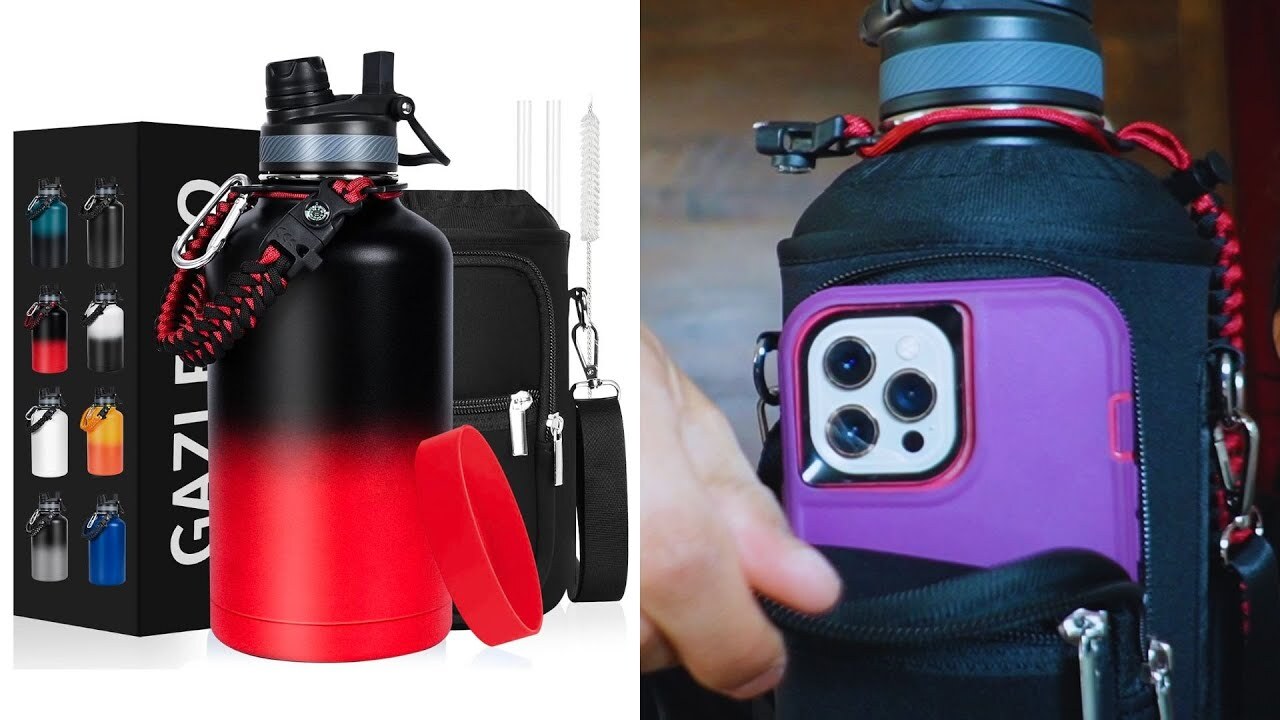 Video thumbnail for Everything To Know About This GAZLEMHO Insulated  64oz Water Bottle