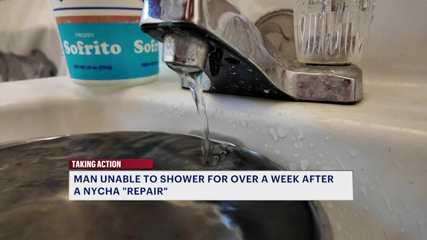 Video thumbnail for Man unable to bathe for over a week after NYCHA 'repaired' his shower