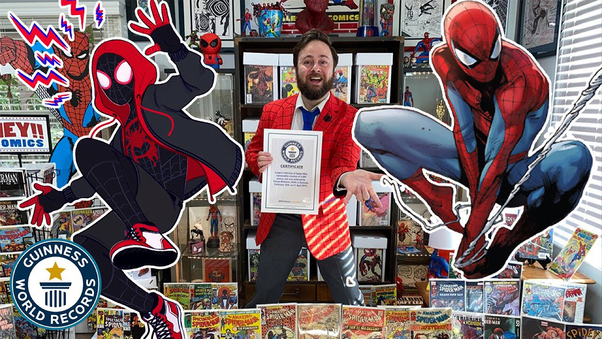 'Video thumbnail for Tristan Mathews, Guinness World Records Spider-Man memorabilia tour'