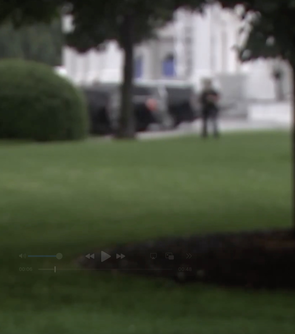 Video thumbnail for Moment journalist takes cover as shots fired at White House.