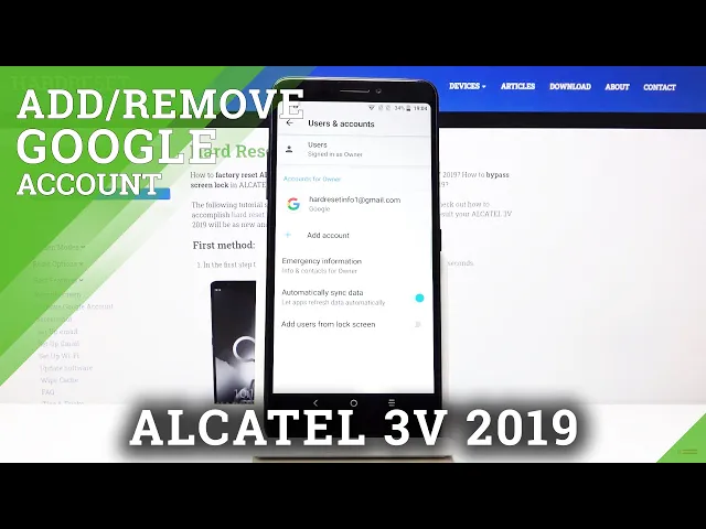 Video thumbnail for How to Add Google Account in ALCATEL 3V 2019 – Add / Remove Google Account