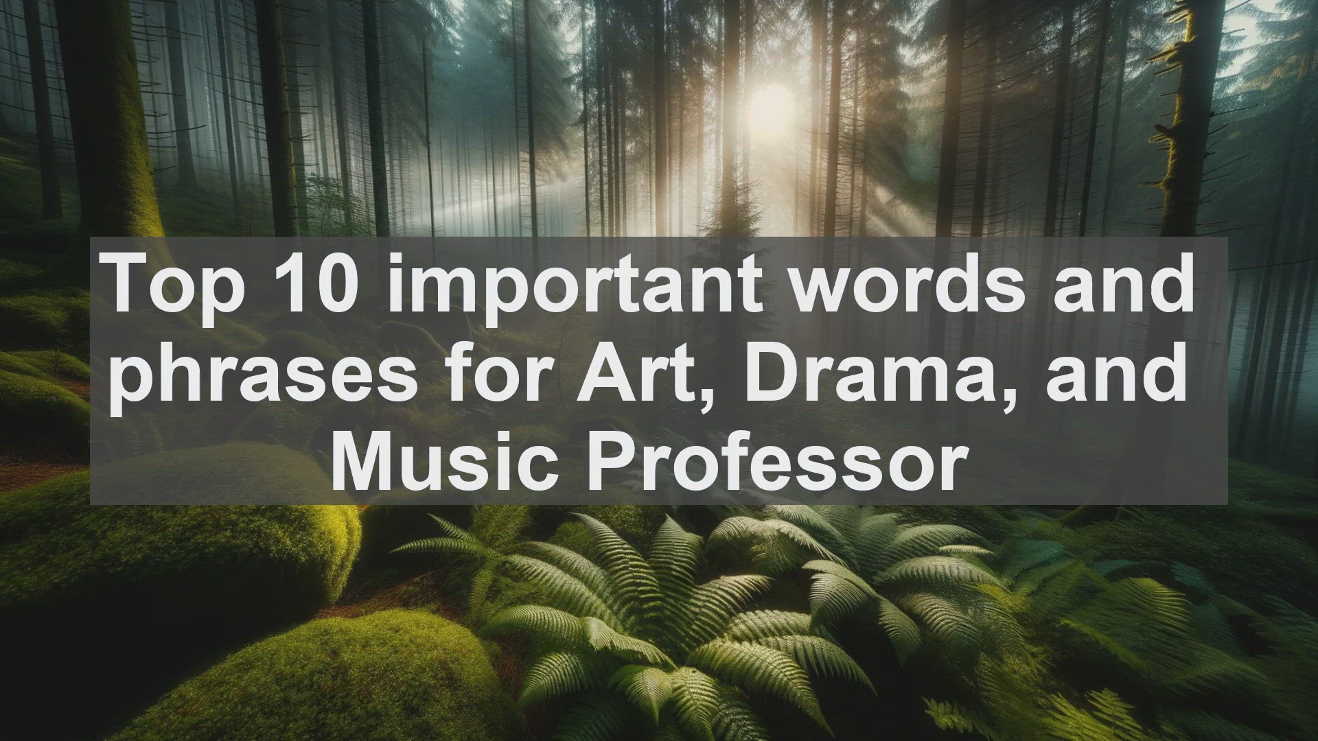 'Video thumbnail for Top 10 important words and phrases for Art Drama and Music Professor'