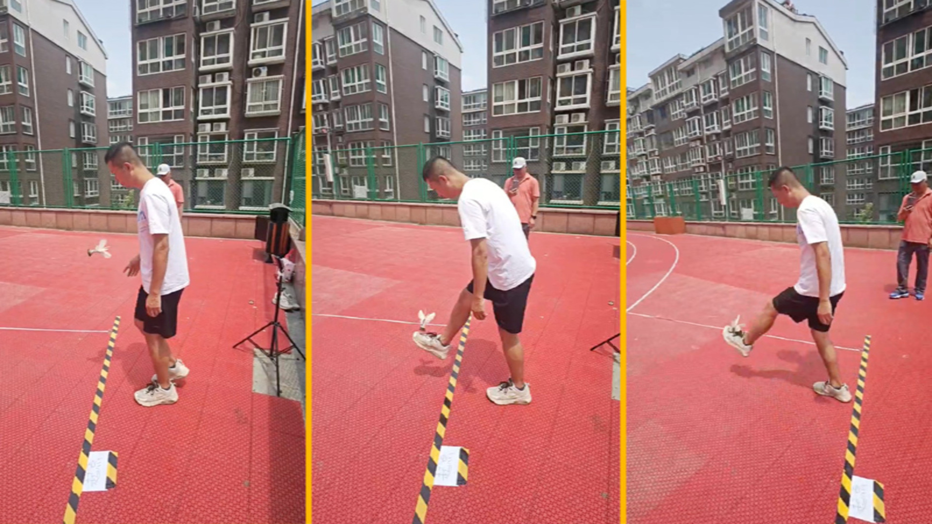 Video thumbnail for Fastest 100m kicking a jianzi with alternating feet  1 minutes 17.91 seconds by Yue Haichuan