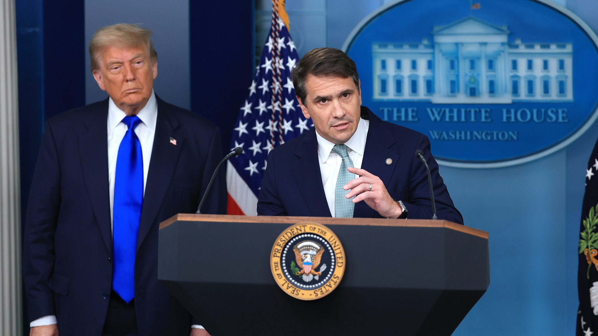 Video thumbnail for Trump says he may yank Blanche nomination, but he’d still lead Justice Department