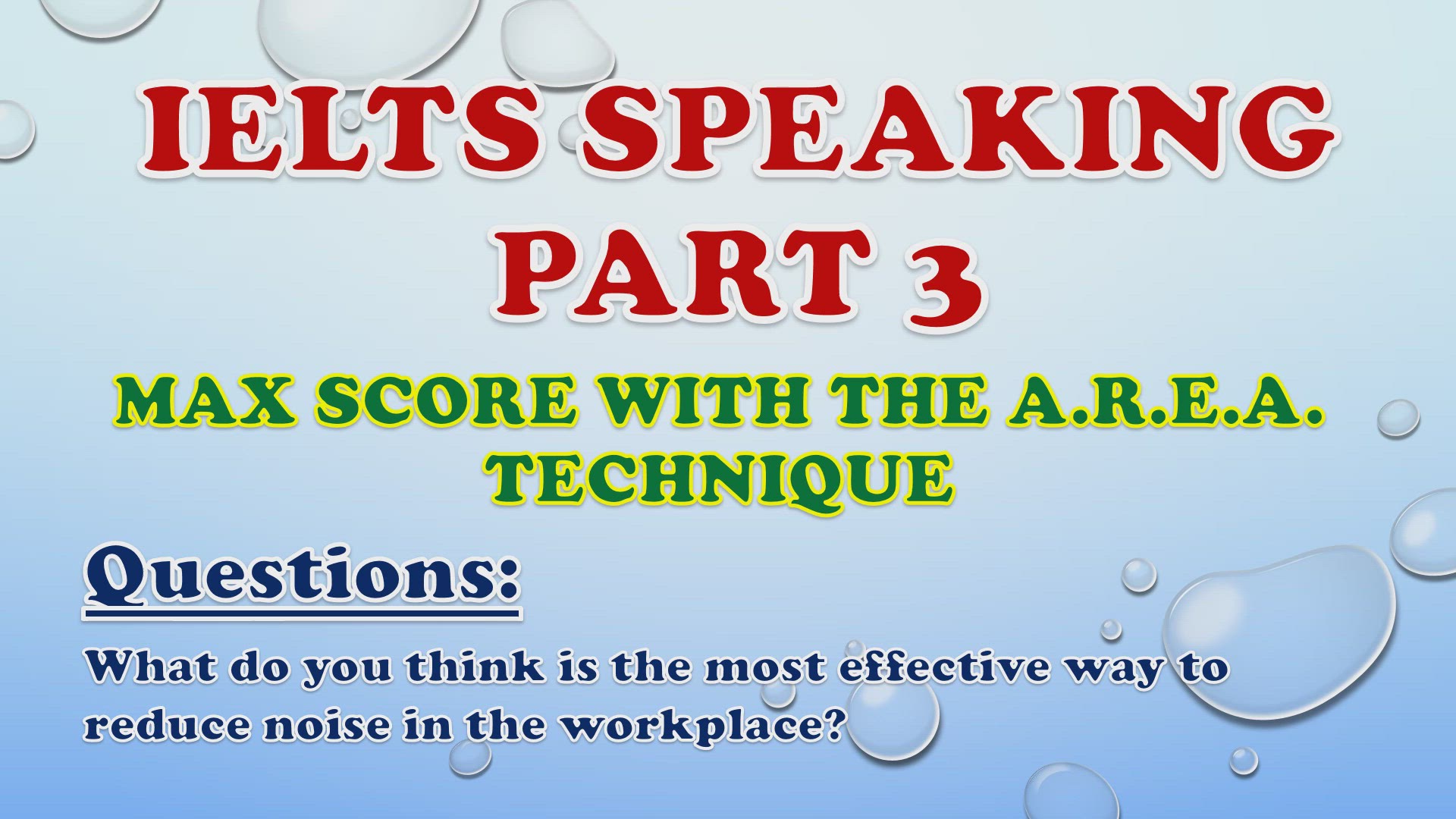 'Video thumbnail for What do you think is the most effective way to reduce noise in the workplace? - IELTS Speaking Part 3'