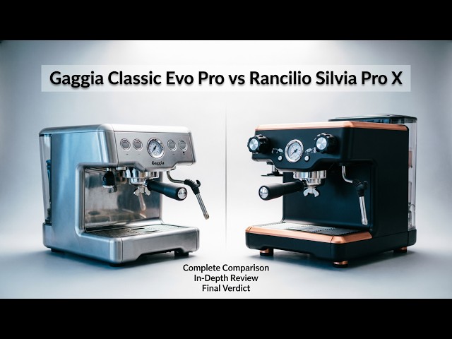 Video thumbnail for Gaggia Classic Evo Pro vs Rancilio Silvia Pro X Complete Comparison, Review & Final Verdict