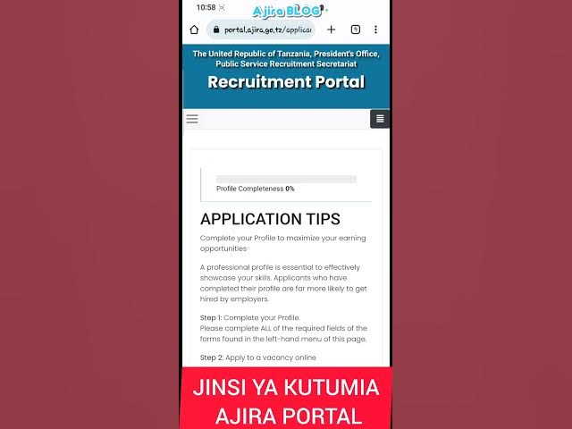 Video thumbnail for JINSI YA KUJISAJILI NA KUTUMIA AJIRA PORTAL(FULL VIDEO)