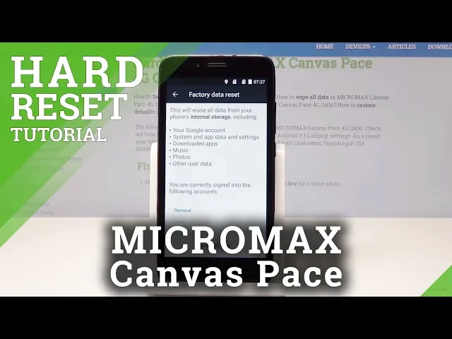 Video thumbnail for Hard Reset MICROMAX Canvas Pace - Erase Data & Content