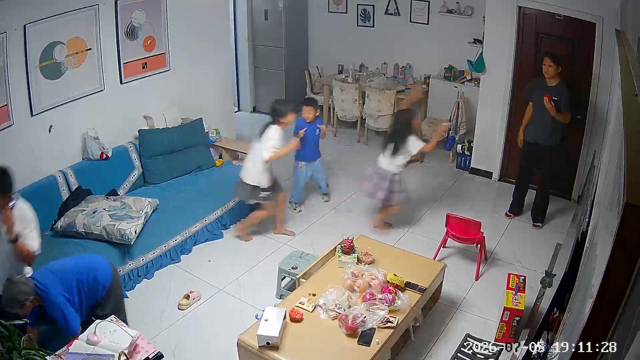 Video thumbnail for China: Powerful winds rip window screen from Chinese home and send it crashing into television.