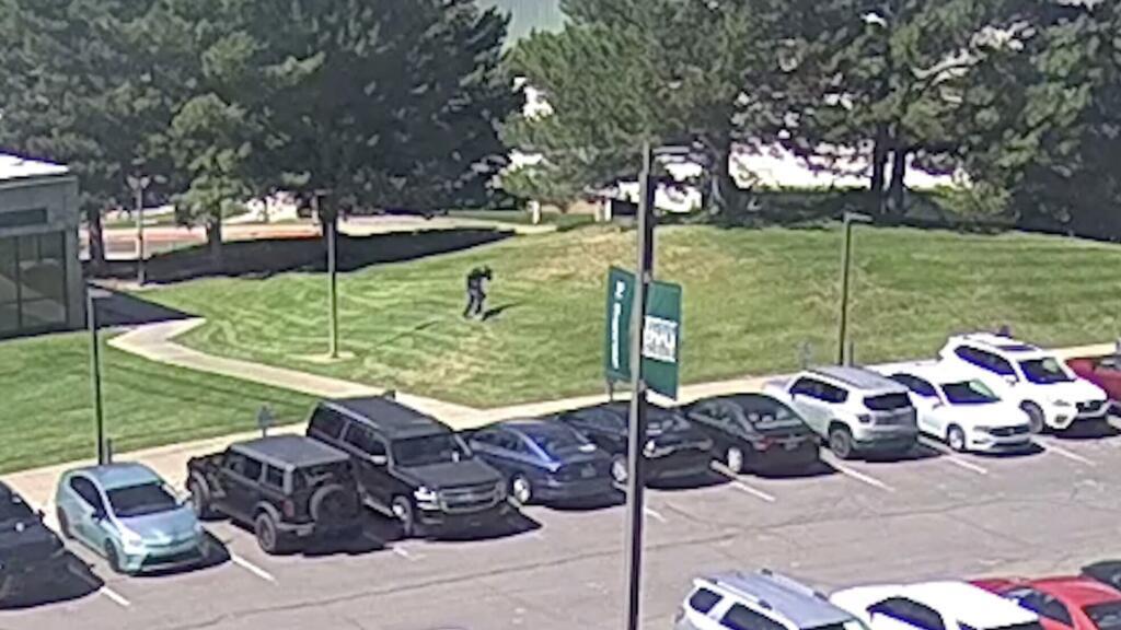 'Video thumbnail for FBI release clip of Charlie Kirk's suspected shooter escaping'