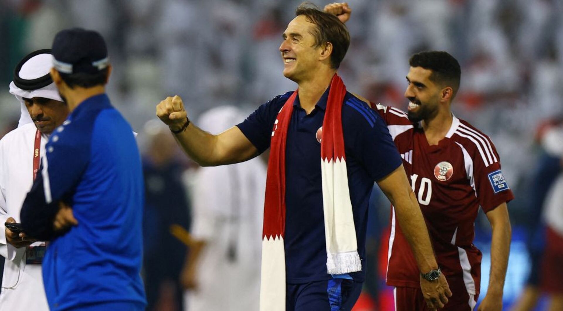 Video thumbnail for Qatar coach Lopetegui: We have earned the right to dream