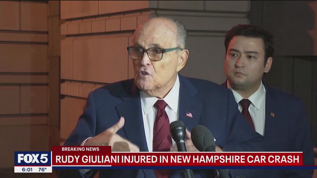 'Video thumbnail for Rudy Giuliani injured in New Hampshire car crash'