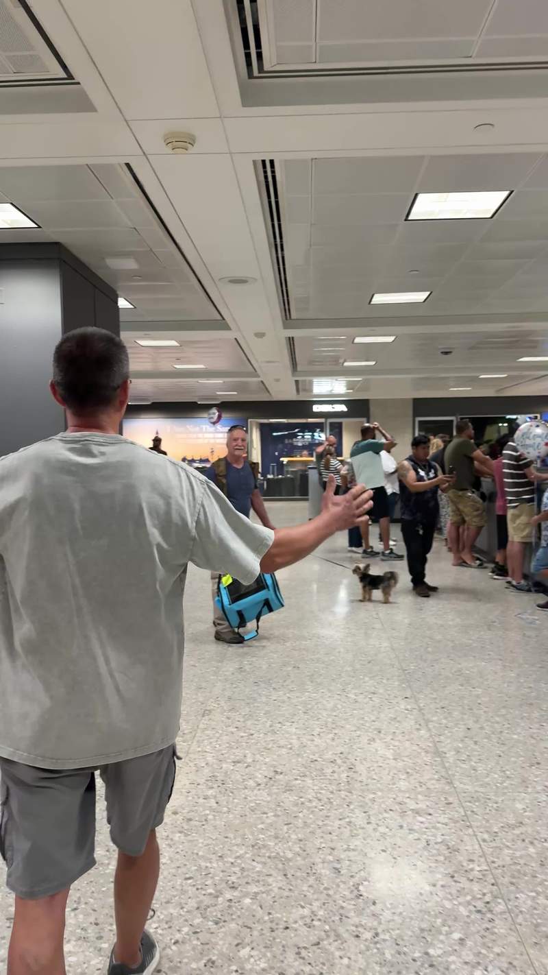 Video thumbnail for Emotional Airport Reunion with Long Lost Dog